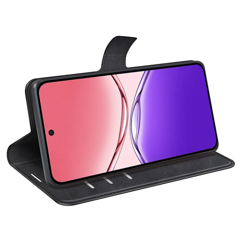 For Oppo A5 Pro 4G (Global) / 5G (Global) / A5 Energy 5G (China) Stand Case Anti-Scratch Calf Texture Leather Phone Cover