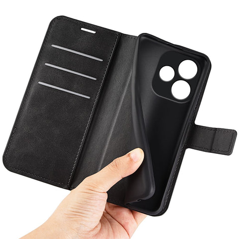 For Oppo A5 Pro 4G (Global) / 5G (Global) / A5 Energy 5G (China) Stand Case Anti-Scratch Calf Texture Leather Phone Cover