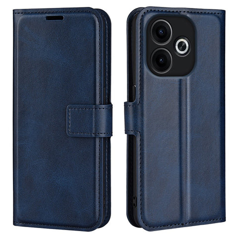 For Oppo A5 Pro 4G (Global) / 5G (Global) / A5 Energy 5G (China) Stand Case Anti-Scratch Calf Texture Leather Phone Cover