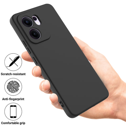 For Oppo Reno13 F 5G (Reno 13 FS 5G) / 4G Liquid Silicone Case Phone Back Cover with Hand Strap