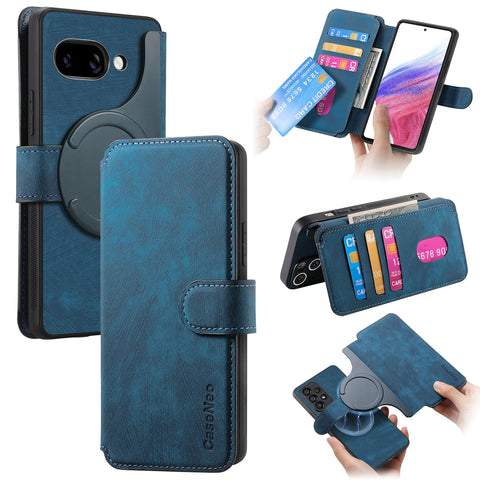 CASENEO For Google Pixel 9a Magnetic Case  Detachable Leather Phone Wallet Cover