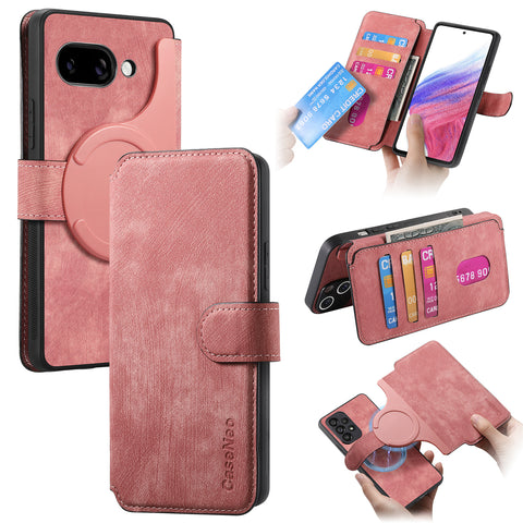 CASENEO For Google Pixel 9a Magnetic Case  Detachable Leather Phone Wallet Cover