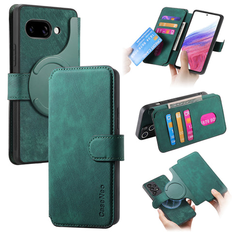 CASENEO For Google Pixel 9a Magnetic Case  Detachable Leather Phone Wallet Cover