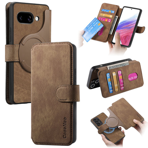 CASENEO For Google Pixel 9a Magnetic Case  Detachable Leather Phone Wallet Cover