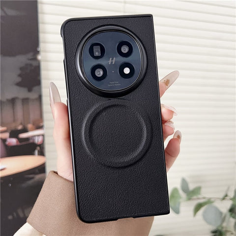 For Oppo Find N5 5G Magnetic Case PU + TPU Phone Back Cover