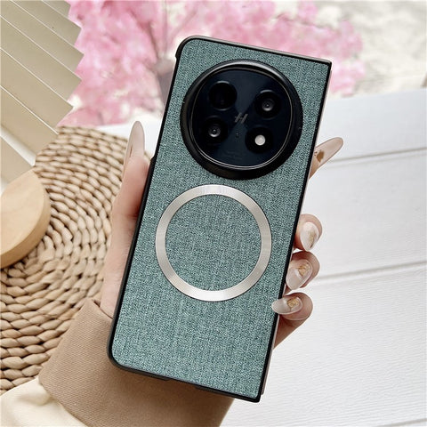For Oppo Find N5 5G Magnetic Case Drop-Proof TPU + Cloth Back Phone Cover