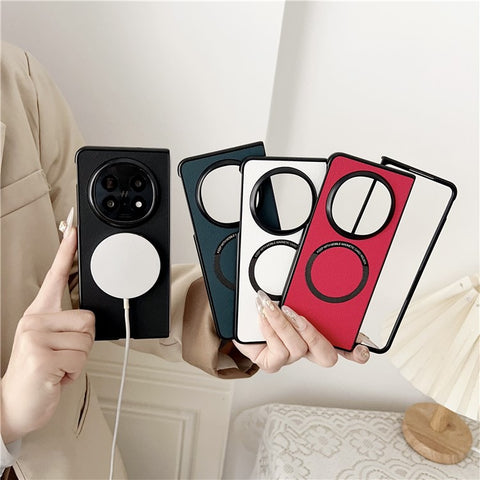 For Oppo Find N5 5G Magnetic Case Anti-Drop PU Leather + TPU Cover