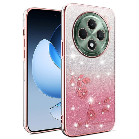 KADEM For Oppo Reno12 F 5G Case Flower TPU Flexible Gradient Phone Cover