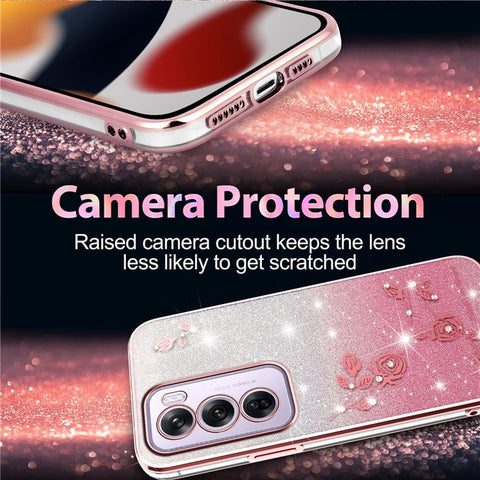 KADEM For Oppo Reno12 Pro 5G (Global) Case Flower TPU Flexible Gradient Phone Cover