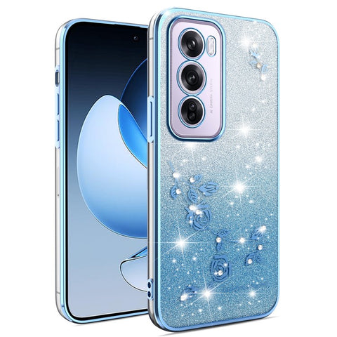 KADEM For Oppo Reno12 Pro 5G (Global) Case Flower TPU Flexible Gradient Phone Cover