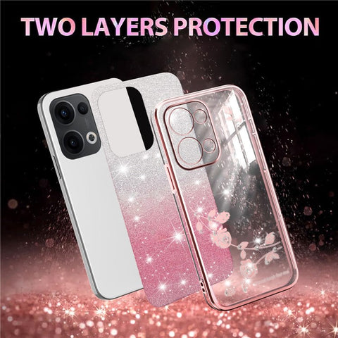 KADEM For Oppo Reno13 5G (Global) Case Flower TPU Flexible Gradient Phone Cover