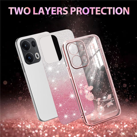 KADEM For Oppo Reno13 Pro 5G Case Flower TPU Flexible Gradient Phone Cover
