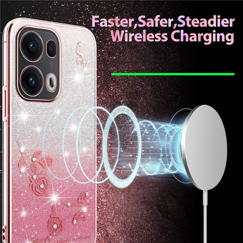 KADEM For Oppo Reno13 Pro 5G Case Flower TPU Flexible Gradient Phone Cover