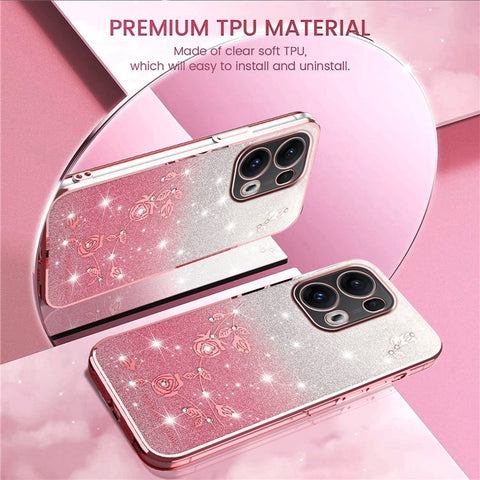 KADEM For Oppo Reno13 Pro 5G Case Flower TPU Flexible Gradient Phone Cover