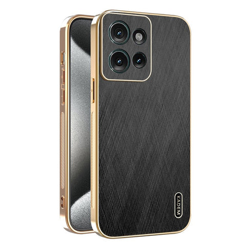 KADEM For Motorola Edge 50 5G Case Electroplating Silk Texture PU + TPU Phone Back Cover