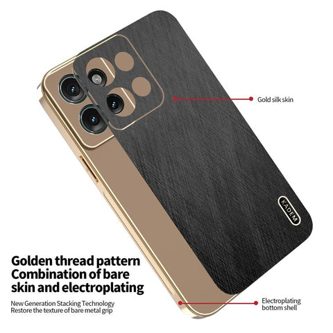 KADEM For Motorola Edge 50 5G Case Electroplating Silk Texture PU + TPU Phone Back Cover