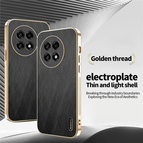 KADEM Phone Case for OnePlus 13R 5G / Ace 5 5G / Ace 5 Pro 5G Electroplating Silk Texture PU + TPU Back Cover