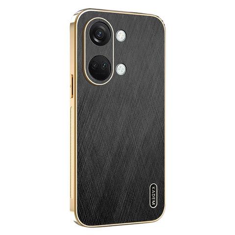 KADEM For OnePlus Ace 2V / Nord 3 5G Case Electroplating Silk Texture PU + TPU Phone Back Cover