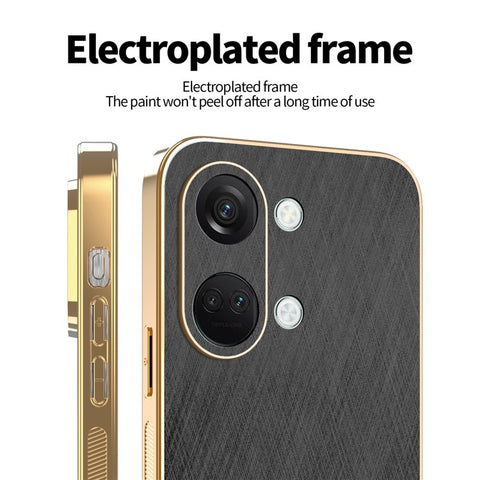 KADEM For OnePlus Ace 2V / Nord 3 5G Case Electroplating Silk Texture PU + TPU Phone Back Cover