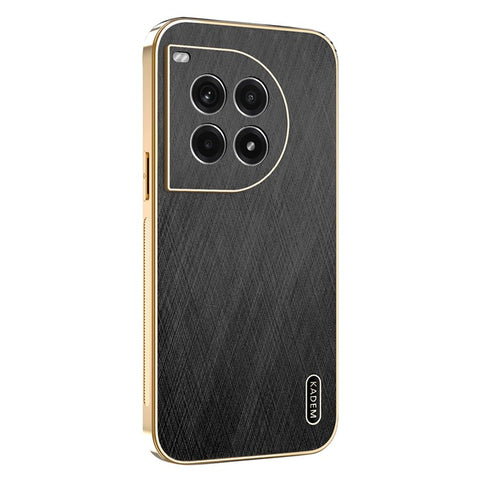 KADEM For OnePlus Ace 3 Pro 5G Case Electroplating Silk Texture PU + TPU Phone Back Cover