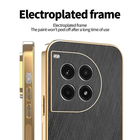 KADEM For OnePlus Ace 3 Pro 5G Case Electroplating Silk Texture PU + TPU Phone Back Cover