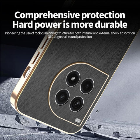 KADEM For OnePlus Ace 3 Pro 5G Case Electroplating Silk Texture PU + TPU Phone Back Cover