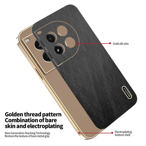 KADEM For OnePlus Ace 3 Pro 5G Case Electroplating Silk Texture PU + TPU Phone Back Cover