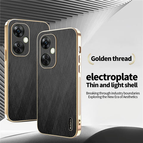 KADEM For OnePlus Nord CE 3 Lite 5G / Nord N30 5G Case Electroplating Silk Texture PU + TPU Phone Back Cover