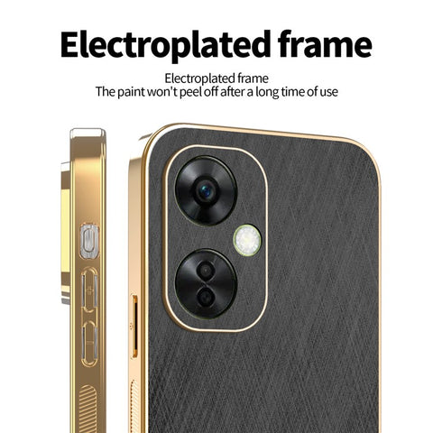 KADEM For OnePlus Nord CE 3 Lite 5G / Nord N30 5G Case Electroplating Silk Texture PU + TPU Phone Back Cover