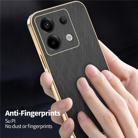 KADEM Phone Case For Xiaomi Redmi Note 13 Pro 5G / Poco X6 5G / X6 Neo 5G Electroplating Silk Texture PU + TPU Back Cover