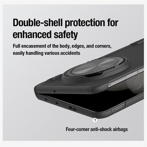 NILLKIN Super Frosted Shield Prop For Oppo Find N5 5G Magnetic Case Camera Lens Lid Kickstand Phone Cover