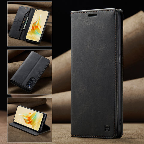 AUTSPACE For Oppo Reno8 T 4G Wallet Case  A01 Leather Stand Cover with RFID Blocking Card Holder