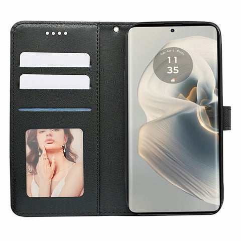 For Motorola Edge 50 Pro 5G / Edge 50s Pro 5G Case Anti Scratch Splicing Imprinted Rhombus Leather Phone Cover