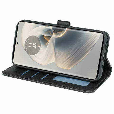 For Motorola Edge 50 Pro 5G / Edge 50s Pro 5G Case Anti Scratch Splicing Imprinted Rhombus Leather Phone Cover
