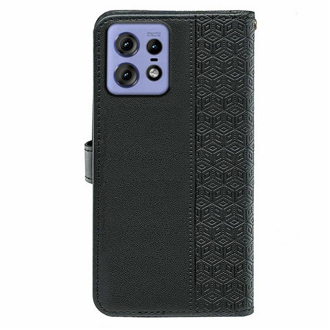 For Motorola Edge 50 Pro 5G / Edge 50s Pro 5G Case Anti Scratch Splicing Imprinted Rhombus Leather Phone Cover