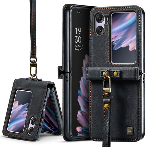AUTSPACE For Oppo Find N2 Flip 5G Wallet Case  A01 Leather Stand Cover with RFID Blocking Card Holder