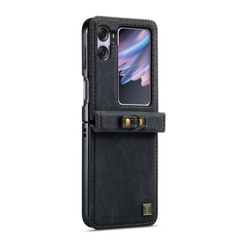 AUTSPACE For Oppo Find N2 Flip 5G Wallet Case  A01 Leather Stand Cover with RFID Blocking Card Holder