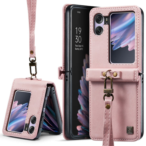 AUTSPACE For Oppo Find N2 Flip 5G Wallet Case  A01 Leather Stand Cover with RFID Blocking Card Holder