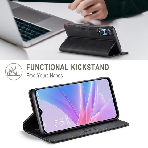 AUTSPACE For Oppo A58 5G / Oppo A58x 5G / Oppo A1x 5G / Oppo A78 5G Wallet Case  A01 Leather Stand Cover with RFID Blocking Card Holder