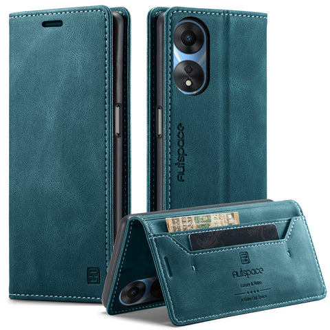 AUTSPACE For Oppo A58 5G / Oppo A58x 5G / Oppo A1x 5G / Oppo A78 5G Wallet Case  A01 Leather Stand Cover with RFID Blocking Card Holder