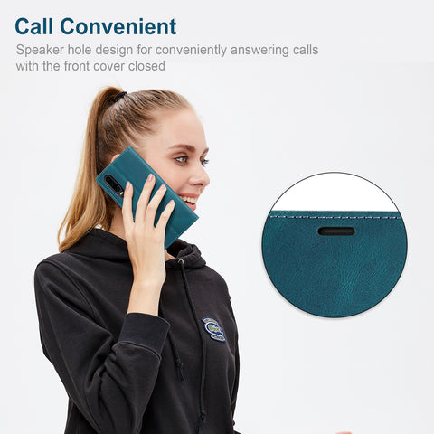 For Huawei P30 Wallet Case AUTSPACE A01 Leather Stand Cover with RFID Blocking Card Holder