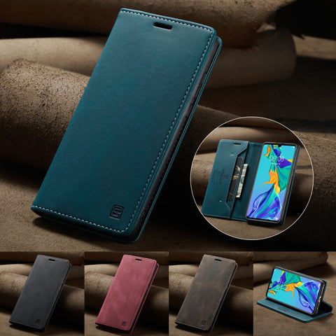 AUTSPACE For Huawei P30 Lite New Edition / Huawei nova 4e / Huawei P30 Lite Wallet Case  A01 Leather Stand Cover with RFID Blocking Card Holder