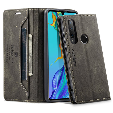 AUTSPACE For Huawei P30 Lite New Edition / Huawei nova 4e / Huawei P30 Lite Wallet Case  A01 Leather Stand Cover with RFID Blocking Card Holder