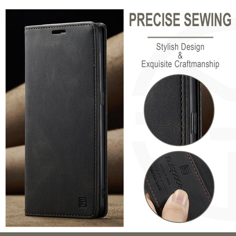 AUTSPACE For Oppo Find X6 Wallet Case  A01 Leather Stand Cover with RFID Blocking Card Holder