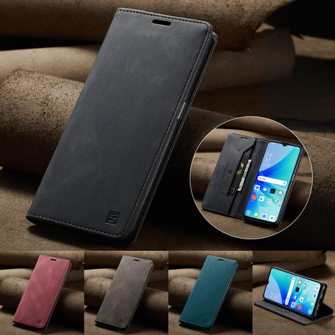 AUTSPACE For Oppo A57s 4G / Oppo A57e 4G / Oppo A77 4G / Oppo A77s 4G / Oppo A57 4G Wallet Case  A01 Leather Stand Cover with RFID Blocking Card Holder