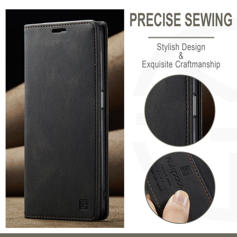 AUTSPACE For Oppo A57s 4G / Oppo A57e 4G / Oppo A77 4G / Oppo A77s 4G / Oppo A57 4G Wallet Case  A01 Leather Stand Cover with RFID Blocking Card Holder