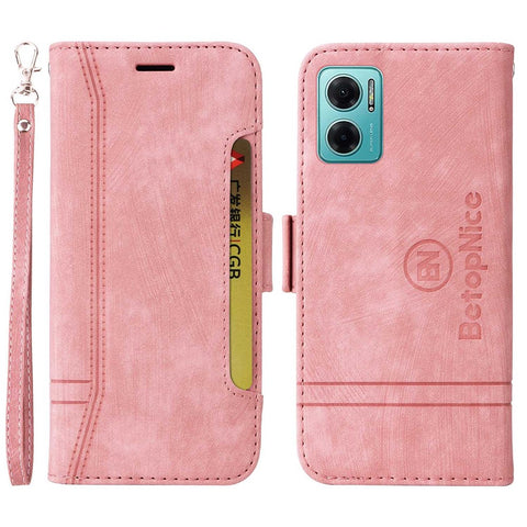 BETOPNICE 001 For Xiaomi Redmi Note 11E 5G / 10 5G / 10 Prime+ 5G Imprinted Stitching Line PU Leather Phone Drop-proof Case Flip Stand Wallet Cover with Strap