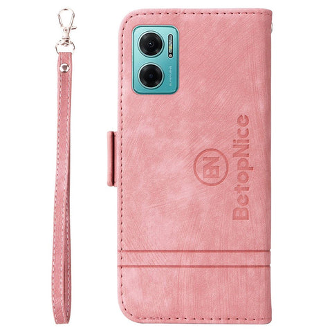 BETOPNICE 001 For Xiaomi Redmi Note 11E 5G / 10 5G / 10 Prime+ 5G Imprinted Stitching Line PU Leather Phone Drop-proof Case Flip Stand Wallet Cover with Strap