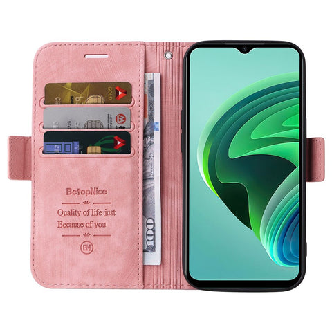 BETOPNICE 001 For Xiaomi Redmi Note 11E 5G / 10 5G / 10 Prime+ 5G Imprinted Stitching Line PU Leather Phone Drop-proof Case Flip Stand Wallet Cover with Strap