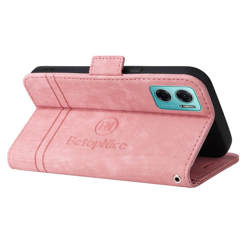 BETOPNICE 001 For Xiaomi Redmi Note 11E 5G / 10 5G / 10 Prime+ 5G Imprinted Stitching Line PU Leather Phone Drop-proof Case Flip Stand Wallet Cover with Strap